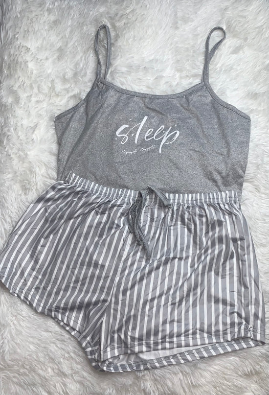 Striped Tie Waist PJ Set