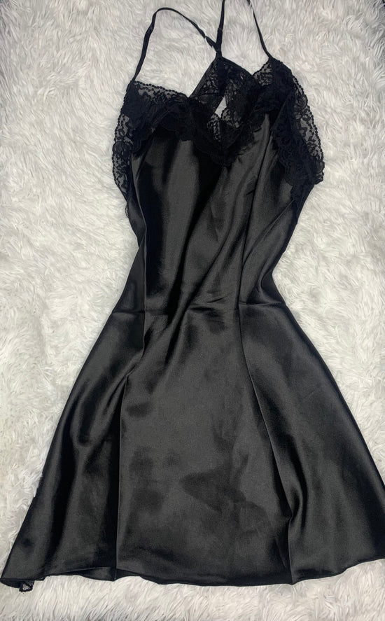 Backless Lace Satin Night Dress