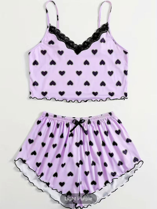 Heart Print Cami Pajama Set