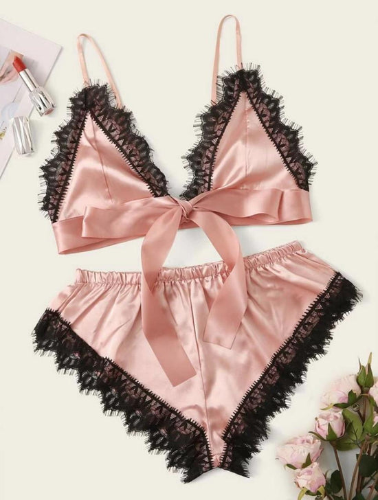 Peach and Black Lingerie